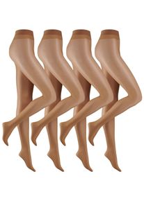 Camano Panty Fine everyday met licht verstevigde, nauwelijks zichtbare voetpunt (Set van 4) dames panty's & leggings maat 42 bruin