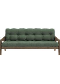 KARUP Slaapbank Graf Met houtstructuur, incl. futonmatras, ligoppervlak 130x190 cm groen, slaapbanken, Breedte ligoppervlak: 130 cm, Lengte