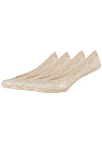 Camano Enkelsokken Comfort met fijne kant vervaardigd (4 paar) dames sneakersokken maat 35-38 beige