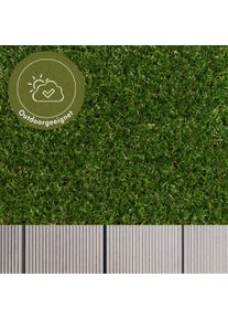 ANDIAMO Kunstgras Mallorca, Made in Netherlands realistische uitstraling, voor balkon, tuin & terras, waterdoorlatend buitenkleden groen