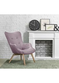 Home Affaire Fauteuil Nicko naar keuze met of zonder kruk fauteuils maat Fluweel-look roze