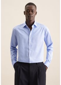 Seidensticker Businessoverhemd Regular 1/1 Kentkraag strepen heren overhemden maat XXL (46) blauw