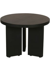 ByLiving Salontafel Round uit 2,5 cm dik massief hout zwart, afzonderlijk of in set verstelbaar (1 stuk) salontafels zwart