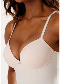 Lascana Push-up-body voor een prachtig decolleté van zijdeachtige microvezel, basisondergoed dames body's maat B beige