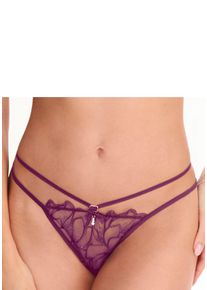 Lascana String Amira-Collectie met glanzende kant en spannende bandlook dames strings maat 36/38 rood