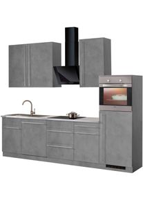 Wiho-K&uuml;chen wiho K&uuml;chen Keukenblok Chicago zonder elektrische apparaten, breedte 280 cm keukenkast series maat - grijs