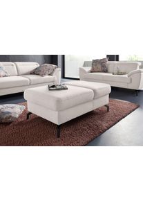 Sit & More sit&more Hocker Percy Poothoogte 15 cm, met inklapfunctie, naar keuze in 2 pootkleuren hockers maat Fijne structuurstof beige
