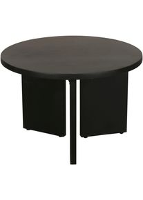 ByLiving Salontafel Round uit 2,5 cm dik massief hout zwart, afzonderlijk of in set verstelbaar (1 stuk) salontafels zwart