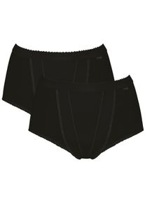 Sloggi Shapingslip Control dubbellaags buikgedeelte, vormend, katoenmix, elastisch (2 stuks, Set van 2) dames slips maat 50 zwart