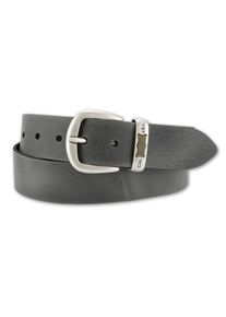 Bernd Götz BERND GÖTZ Leren riem met gemetalliseerde gelabelde western branding heren riemen maat 100 grijs