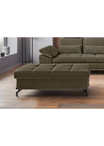 Places of Style Hocker Costello, B: 133 cm individueel te combineren, vering hockers maat Fluweel-look groen