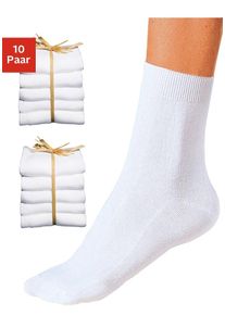 GO IN Basic sokken unikleur (set, 10 paar) unisex sokken maat 35-38 wit