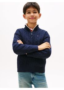 Tommy Hilfiger Gebreide trui COTTON CABLE HALF ZIP SWEATER jongens truien maat 5 (110) blauw