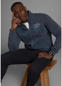 MAN'S WORLD Man's World Sweatvest met print en borduursel unisex sweatvesten maat 4XL (68/70) blauw