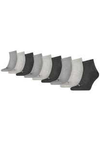 Puma Korte sokken Puma UNISEX QUARTER PLAIN 9P ECOM met ribboorden, logo-geborduurde details (9 paar, 9-pack) unisex sportsokken maat 35-38 grijs