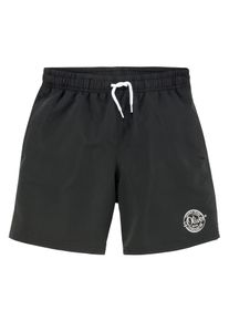 s.Oliver RED LABEL Beachwear Zwemshort met logoprint opzij jongens badmode maat 110/116 zwart