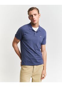 Gant Poloshirt REG SHIELD SS PIQUE POLO met logo en platte breikraag 100% katoen pique heren poloshirts maat S blauw