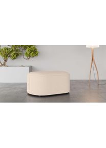 Andas Hocker Poef Tvinne, met golvende vering passend bij de hoekbank, ook in bouclé, b/d/h: 90/50/44 cm hockers maat Structuur beige