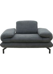 LOOKS by Wolfgang Joop Fauteuil LOOKS XIII Loungestoel Naar keuze met verstelbare armleuning en hoofdeind fauteuils maat Structuur zacht grijs