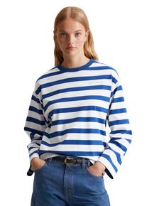Marc O'Polo Marc O'Polo DENIM Shirt met lange mouwen gestreept, oversized, biologisch katoen dames longsleeves maat XS blauw