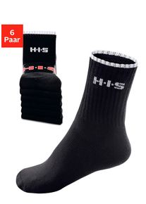 H.I.S. H.I.S Sportsokken met frotté & verstevigde drukzones (set, 6 paar) unisex sportsokken maat 35-38 zwart
