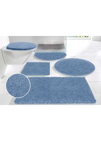 my home Badmat Porto, zeer fijne pool, zacht Badkleed, wasbaar, badmatten ook als 3-delig set verkrijgbaar badmatten maat 8 blauw