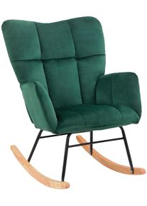 Home Affaire Schommelstoel Anika, ophaalstoel woonkamer met functie Zacht verdikte zitting en rugleuning, poten van metaal en hout, zithoogte 48 cm (1