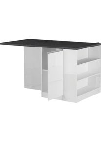 Kochstation Kookeiland KS-Sole Breedte 160 cm, 2 deuren, 4 open vakken keukenkast series maat - wit