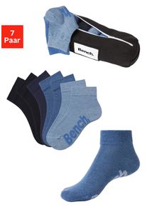 Bench. Korte sokken in aansprekend etui met ritssluiting (etui, 7 paar) unisex sportsokken maat 39-42 blauw