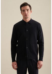 Seidensticker Vest Lange mouwen kraag uni heren vesten maat M blauw