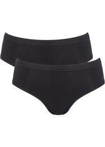 Sloggi Hipster GO Sense superzachte modalmix, platte randen, elastisch, naadloos (Set van 2) dames slips maat S zwart