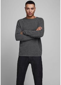 Jack & Jones Jack & Jones Trui met ronde hals JJEHILL Effen trui met aangenaam draagcomfort heren pullovers maat S grijs