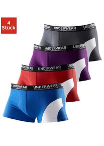 AUTHENTIC UNDERWEAR Boxershort voor heren met een contrastkleurige inzet (set, 4 stuks) heren boxershorts maat 3 (XS) blauw