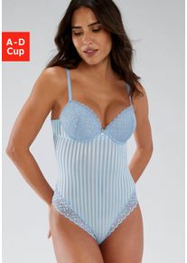 s.Oliver RED LABEL Beachwear Body AMELIE in modieuze streep-look, sexy dessous dames body's maat A blauw