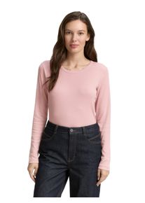 Tom Tailor Shirt met lange mouwen met ronde hals en stretch dames longsleeves maat XL roze