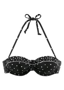 Lascana Beugelbikinitop in bandeaumodel LEONA met stippenprint dames bandeaubikini's maat C zwart