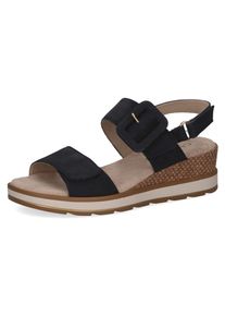 Caprice Sleehaksandaaltjes , zomerschoen, bandjessandaal in comfortabele breedte dames sandalen met sleehak maat 40 blauw