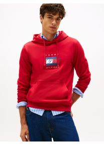 Tommy Hilfiger Hoodie LINEAR FLAG GRAPHIC Regular Fit, hoodie, capuchon met tunnelkoord heren hoodies maat XL rood