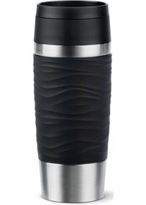 Emsa Thermosbeker Travel Mug Classic Wave 100% dicht, vaatwasserbestendig, 360&deg; drinkopening koffie & thee zwart