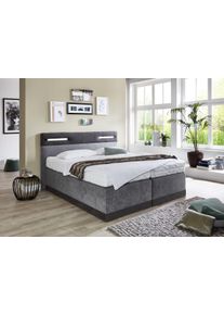 WESTFALIA Polsterbetten Boxspring met ledverlichting boxsprings grijs