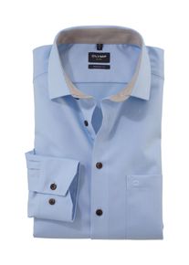 OLYMP Businessoverhemd Luxor modern fit met een fijn patroon heren zakelijke overhemden maat 37 blauw