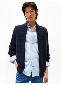 Tommy Hilfiger Vest STRIPE STRUCTURE modieus breipatroon, opstaande kraag heren gebreide vesten maat XL blauw