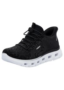 RRieker R-Rieker Slip-on sneakers , vrijetijdssneaker, instapschoen in leeuw-look, met memosoft binnenzool dames lage sneakers maat 40 zwart