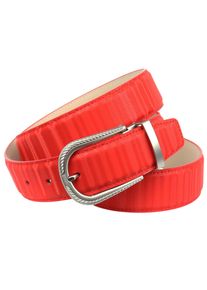 Anthoni Crown Leren riem in changerende 3d-look dames brede riemen maat 100 rood