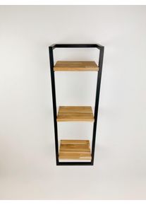 Andas Wandplank Borken, rek, plank, wandplank Gemaakt van metaal met massief eiken planken wandplanken & -rekken beige