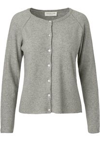 rosemunde Vest LAICA Lange mouw, knopen als sluiting, ronde hals, Katoenmix dames vesten maat S grijs