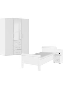 Rauch Slaapkamerserie Compleet slaapkamer EVELYN Kast en bed in 2 breedtes, nachtkastje met paneel MADE IN GERMANY (set, 3-delig) garderobekasten wit