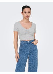Only Shirt met korte mouwen ONLBETTY S/S V-NECK TOP CC JRS dames t-shirts maat M (38) grijs