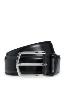 BOSS Leren riem Claus-Tx-St_Sz35 met logo-gravering op de sluiting heren riemen maat 100 zwart