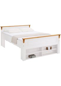 Home Affaire Massief houten ledikant Tessin, opbergbank, landelijke stijl, lades optioneel, rustiek bedden wit